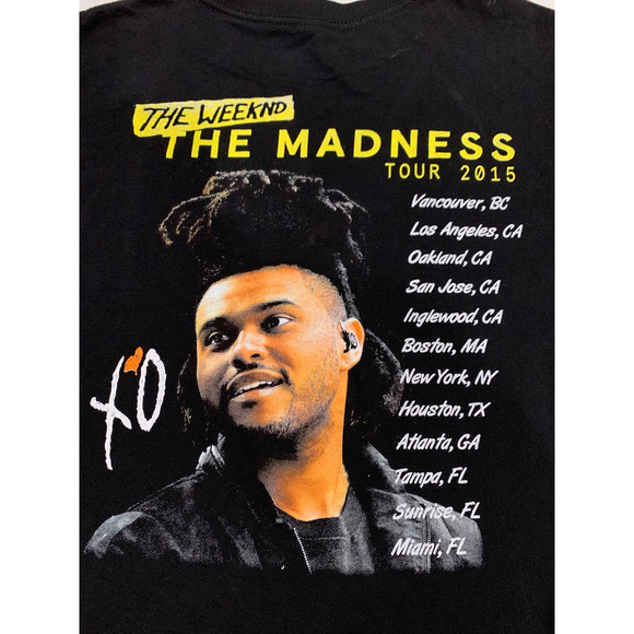 The Weekend The Madness Tour 2015 Black T-shirt Size M - Picture 3 of 8